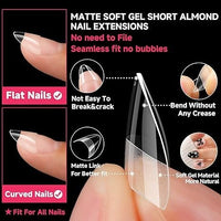 120 PCS Clear False Nails Tips Short Medium Length Full Cover Acrylic Fake Nails Almond Shaped Ballerina Nails Tips Lady French Style Press On Nails with Case for Nail Salons and DIY Nail Art 12 Sizes - 7DAY'S