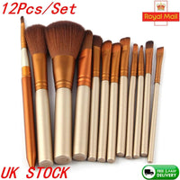 12pcs Makeup Brushes Set Pro Powder Foundation Eyeshadow Eyeliner Lip Brush Tool - 7DAY'S