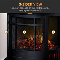 1500W 22" Electric Fireplace,Black - 7DAY'S