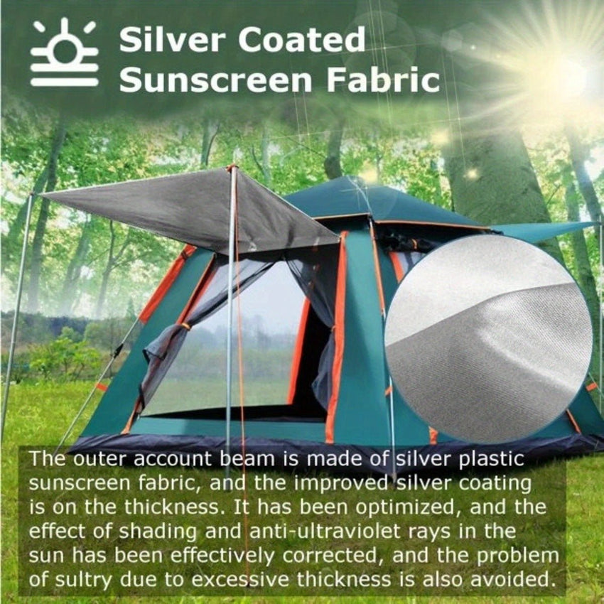 2 - 3 Person Camping Tent Outdoor Foldable Waterproof Tent with 2 Mosquito Nets Windows Carrying Bag for Hiking Climbing Adventure Fishing - 7DAY'S