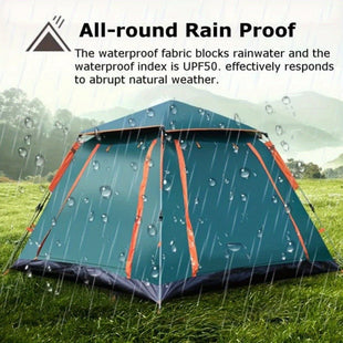 2 - 3 Person Camping Tent Outdoor Foldable Waterproof Tent with 2 Mosquito Nets Windows Carrying Bag for Hiking Climbing Adventure Fishing - 7DAY'S