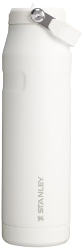 Stanley IceFlow Flip Straw 2.0 Water Bottle 24 oz | Built-In Straw for Travel and Sports | Lightweight and Leak Resistant | Insulated Stainless Steel | BPA-Free | Strawberry Cream