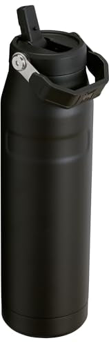 Stanley IceFlow Flip Straw 2.0 Water Bottle 24 oz | Built-In Straw for Travel and Sports | Lightweight and Leak Resistant | Insulated Stainless Steel | BPA-Free | Strawberry Cream