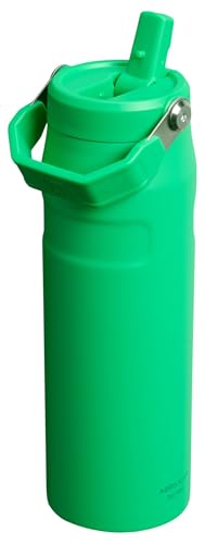 Stanley IceFlow Flip Straw 2.0 Water Bottle 24 oz | Built-In Straw for Travel and Sports | Lightweight and Leak Resistant | Insulated Stainless Steel | BPA-Free | Strawberry Cream