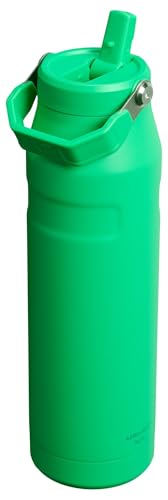 Stanley IceFlow Flip Straw 2.0 Water Bottle 24 oz | Built-In Straw for Travel and Sports | Lightweight and Leak Resistant | Insulated Stainless Steel | BPA-Free | Strawberry Cream