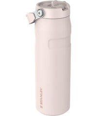 Stanley IceFlow Flip Straw 2.0 Water Bottle 24 oz | Built-In Straw for Travel and Sports | Lightweight and Leak Resistant | Insulated Stainless Steel | BPA-Free | Strawberry Cream