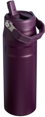 Stanley IceFlow Flip Straw 2.0 Water Bottle 24 oz | Built-In Straw for Travel and Sports | Lightweight and Leak Resistant | Insulated Stainless Steel | BPA-Free | Strawberry Cream
