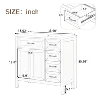 36\" Bathroom Vanity with Sink Combo, Black Bathroom Cabinet with Drawers, Solid Frame and MDF Board - 7DAY'S