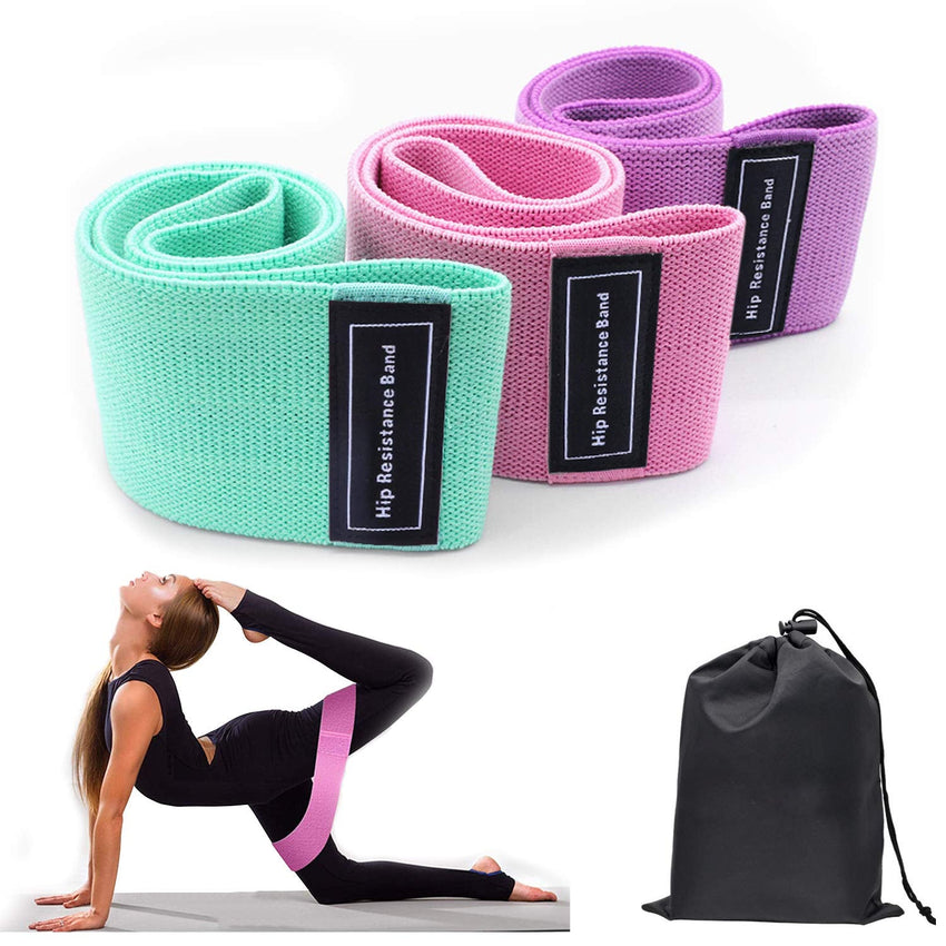 3pcs Resistance Bands For Legs And Butt; Home Yoga Exercise Workout Sports Fitness Accessories - 7DAY'S