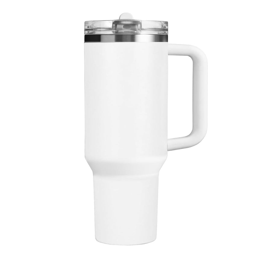 40 oz Tumbler with Handle Quenchers ProTour Detachable Flip Straw Lid Tumbler,Vacuum Insulated Tumblers with Top Leak Proof Lids and Flip Straw,Reusable Insulated Cup (A - Black White Check, 40 oz) - 7DAY'S