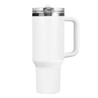 40 oz Tumbler with Handle Quenchers ProTour Detachable Flip Straw Lid Tumbler,Vacuum Insulated Tumblers with Top Leak Proof Lids and Flip Straw,Reusable Insulated Cup (A - Black White Check, 40 oz) - 7DAY'S