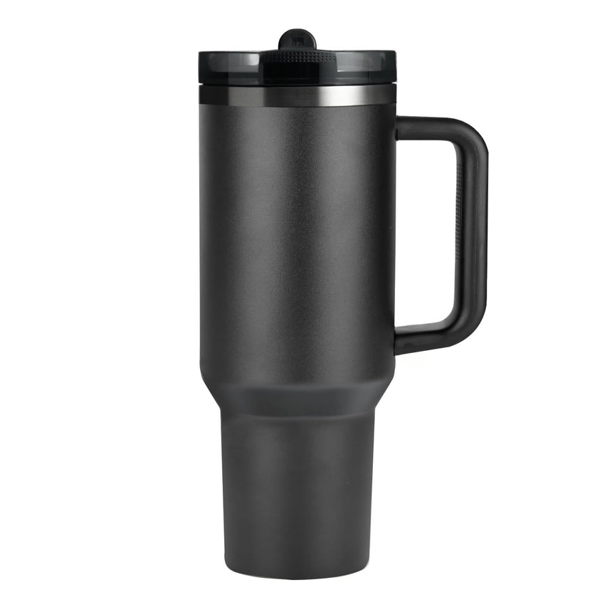 40 oz Tumbler with Handle Quenchers ProTour Detachable Flip Straw Lid Tumbler,Vacuum Insulated Tumblers with Top Leak Proof Lids and Flip Straw,Reusable Insulated Cup (A - Black White Check, 40 oz) - 7DAY'S