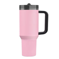 40 oz Tumbler with Handle Quenchers ProTour Detachable Flip Straw Lid Tumbler,Vacuum Insulated Tumblers with Top Leak Proof Lids and Flip Straw,Reusable Insulated Cup (A - Black White Check, 40 oz) - 7DAY'S