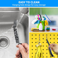 4TH Multi - Purpose Hard Bristle Crevice Cleaning Brush - Deep Reach Gap Cleaning Tool for Household Use - Versatile, Durable, Thin Brush to Clean Tight Spaces - 4 Pcs, Black - 7DAY'S