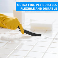 4TH Multi - Purpose Hard Bristle Crevice Cleaning Brush - Deep Reach Gap Cleaning Tool for Household Use - Versatile, Durable, Thin Brush to Clean Tight Spaces - 4 Pcs, Black - 7DAY'S