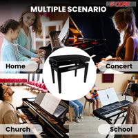 5 Core Adjustable Piano Bench Thick 3.25" Solid Wood Keyboard Stool Heavy Duty Musician Chair - 7DAY'S