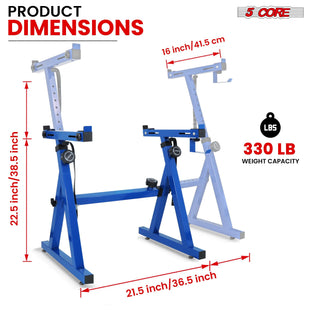 5 CORE Keyboard Stand Riser Z Style Height Width Adjustable Portable Heavy Duty Music Stands Holder for Kids and Adults Fits 54 to 88 Key Electric Pianos - KS Z1 BLU HD - 7DAY'S