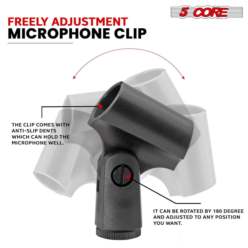 5 CORE Professional Instrument Microphone Pencil Mic Condenser Cardioid Unidirectional Stick Microfono with Windscreen Mic Clip & Case - INSTRU MIC 300 BLK - 7DAY'S