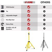 5 Core Speaker Stand 2Pcs Tripod Floor Tall Adjustable Up to 72 Inch DJ Studio Monitor Stands Pole Mount - 7DAY'S