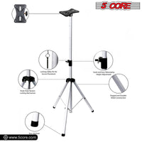 5 Core Speaker Stand Tripod Floor Tall Adjustable Up to 72 Inch DJ Studio Monitor Stands Pole Mount - SS ECO 1PK WOB - 7DAY'S