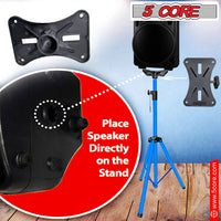 5 Core Speaker Stand Tripod Floor Tall Adjustable Up to 72 Inch DJ Studio Monitor Stands Pole Mount - SS ECO 1PK WOB - 7DAY'S