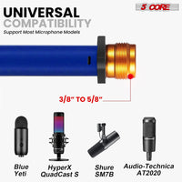 5 Core Tripod Mic Stand Floor 4Pcs Adjustable 18 to 72 Inches Sturdy Boom Arm Holder Microphone Stands Pedestal Para Microfono for Singing - 7DAY'S