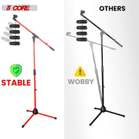 5 Core Tripod Mic Stand Floor 4Pcs Adjustable 18 to 72 Inches Sturdy Boom Arm Holder Microphone Stands Pedestal Para Microfono for Singing - 7DAY'S