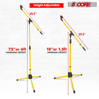 5 Core Tripod Mic Stand Floor 4Pcs Adjustable 18 to 72 Inches Sturdy Boom Arm Holder Microphone Stands Pedestal Para Microfono for Singing - 7DAY'S