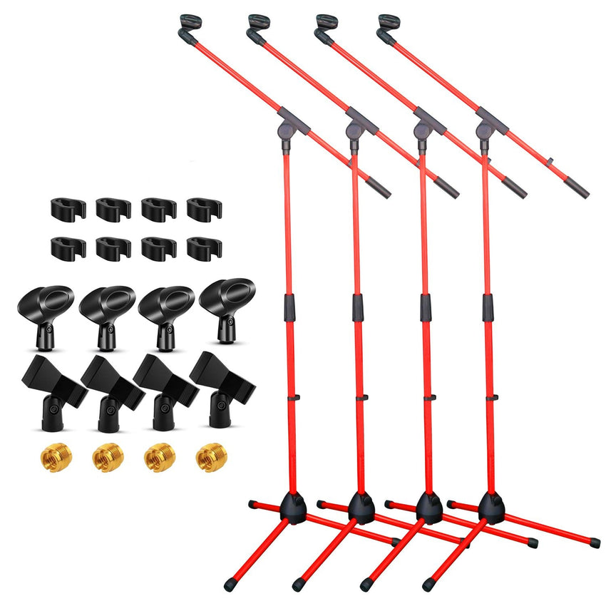 5 Core Tripod Mic Stand Floor 4Pcs Adjustable 18 to 72 Inches Sturdy Boom Arm Holder Microphone Stands Pedestal Para Microfono for Singing - 7DAY'S