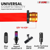 5 Core Tripod Mic Stand Floor 4Pcs Adjustable 18 to 72 Inches Sturdy Boom Arm Holder Microphone Stands Pedestal Para Microfono for Singing - 7DAY'S
