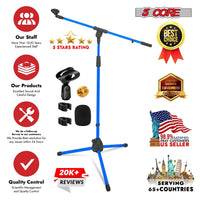 5 Core Tripod Mic Stand Floor 4Pcs Adjustable 18 to 72 Inches Sturdy Boom Arm Holder Microphone Stands Pedestal Para Microfono for Singing - 7DAY'S