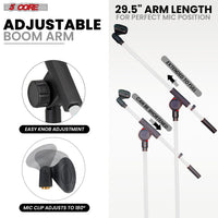 5 Core Tripod Mic Stand Floor 4Pcs Adjustable 18 to 72 Inches Sturdy Boom Arm Holder Microphone Stands Pedestal Para Microfono for Singing - 7DAY'S