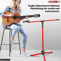5 Core Tripod Mic Stand Floor 4Pcs Adjustable 18 to 72 Inches Sturdy Boom Arm Holder Microphone Stands Pedestal Para Microfono for Singing - 7DAY'S