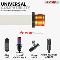 5 Core Tripod Mic Stand Floor 4Pcs Adjustable 18 to 72 Inches Sturdy Boom Arm Holder Microphone Stands Pedestal Para Microfono for Singing - 7DAY'S