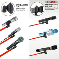5 Core Tripod Mic Stand Floor 4Pcs Adjustable 18 to 72 Inches Sturdy Boom Arm Holder Microphone Stands Pedestal Para Microfono for Singing - 7DAY'S