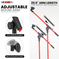 5 Core Tripod Mic Stand Floor 4Pcs Adjustable 18 to 72 Inches Sturdy Boom Arm Holder Microphone Stands Pedestal Para Microfono for Singing - 7DAY'S