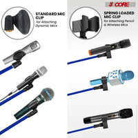 5 Core Tripod Mic Stand Floor 4Pcs Adjustable 18 to 72 Inches Sturdy Boom Arm Holder Microphone Stands Pedestal Para Microfono for Singing - 7DAY'S
