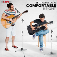 5 Core Tripod Mic Stand Floor 4Pcs Adjustable 18 to 72 Inches Sturdy Boom Arm Holder Microphone Stands Pedestal Para Microfono for Singing - 7DAY'S