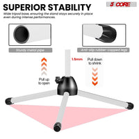 5 Core Tripod Mic Stand Floor 4Pcs Adjustable 18 to 72 Inches Sturdy Boom Arm Holder Microphone Stands Pedestal Para Microfono for Singing - 7DAY'S