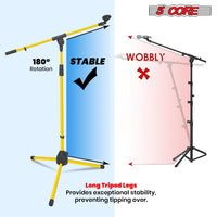 5 Core Tripod Mic Stand Floor 4Pcs Adjustable 18 to 72 Inches Sturdy Boom Arm Holder Microphone Stands Pedestal Para Microfono for Singing - 7DAY'S