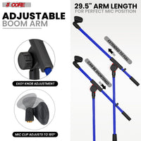 5 Core Tripod Mic Stand Floor 4Pcs Adjustable 18 to 72 Inches Sturdy Boom Arm Holder Microphone Stands Pedestal Para Microfono for Singing - 7DAY'S
