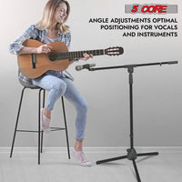 5 Core Tripod Mic Stand Floor 4Pcs Adjustable 18 to 72 Inches Sturdy Boom Arm Holder Microphone Stands Pedestal Para Microfono for Singing - 7DAY'S