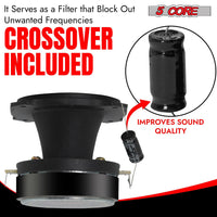 5 Core Tweeters Speakers Car Audio Pair 600W Combined Peak 4 Ohm 3.5 Inch Aluminum Super Bullet Tuiters Para Sonido Para Carro - TW BLT 180 BLK PAIR - 7DAY'S