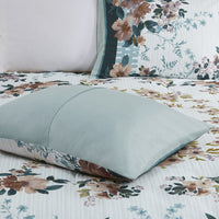 5 Piece Cotton Floral Comforter Set with Throw Pillows - 7DAY'S