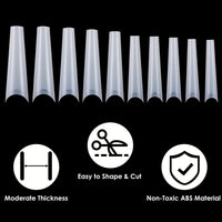 500Pcs False Nail Tips C Curve Half Cover French Nails Extra Long Fake Finger Nails For Nail Art Salons Home DIY 10 Sizes - 7DAY'S