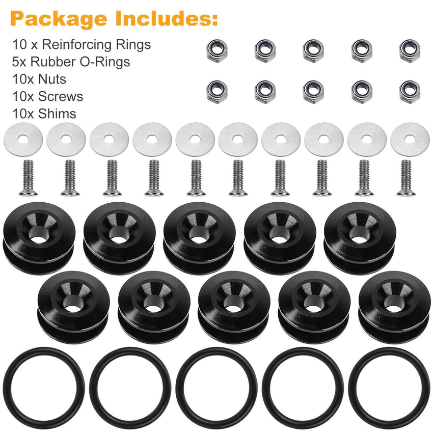 5Set Car Quick Release Bumper Fasteners Front Rear Bumper Holders Trunk Fender Hatch Lids Kit - 7DAY'S