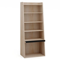 6 - Tier Bookcase Freestanding Ladder Bookshelf with 2 Adjustable Shelves and Flip Up Door - 7DAY'S