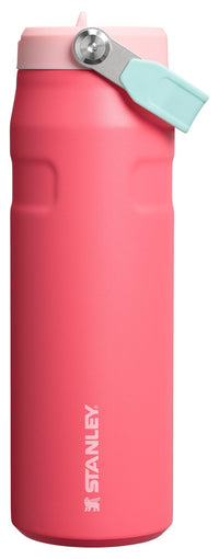 Stanley IceFlow Flip Straw 2.0 Water Bottle 24 oz | Built-In Straw for Travel and Sports | Lightweight and Leak Resistant | Insulated Stainless Steel | BPA-Free | Strawberry Cream