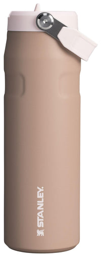 Stanley IceFlow Flip Straw 2.0 Water Bottle 24 oz | Built-In Straw for Travel and Sports | Lightweight and Leak Resistant | Insulated Stainless Steel | BPA-Free | Strawberry Cream