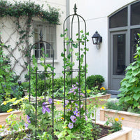 7DAY'S 6.2ft Garden Obelisk Trellis; Lightweight Rustproof Plastic Coated Metal Tall Tower Trellis Stand - 7DAY'S